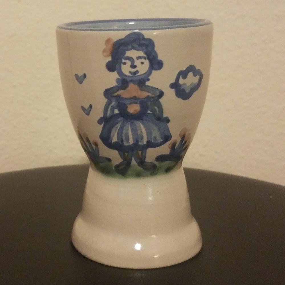 M.A. HADLEY DOUBLE EGG CUP COUNTRY FARMER WIFE